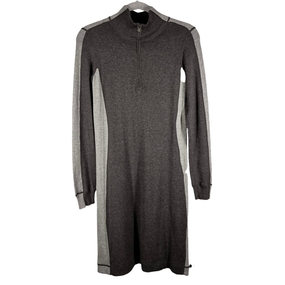 Tommy Bahama Womens Sz XS Sweater Dress 1/4 ZIP Two Tone Gray